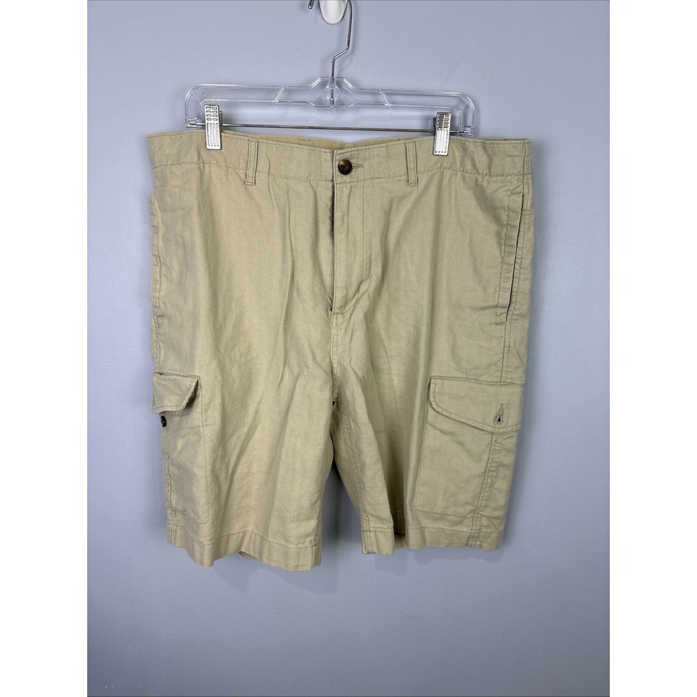 Silk Blend Cargo Shorts Tan Size 38 Mens Old Money Preppy Caribbean